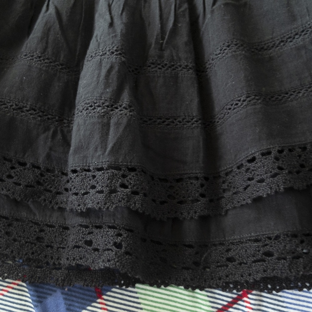 Free People Summer Night Pintuck Lace trim Skirt - Picture 3 of 6
